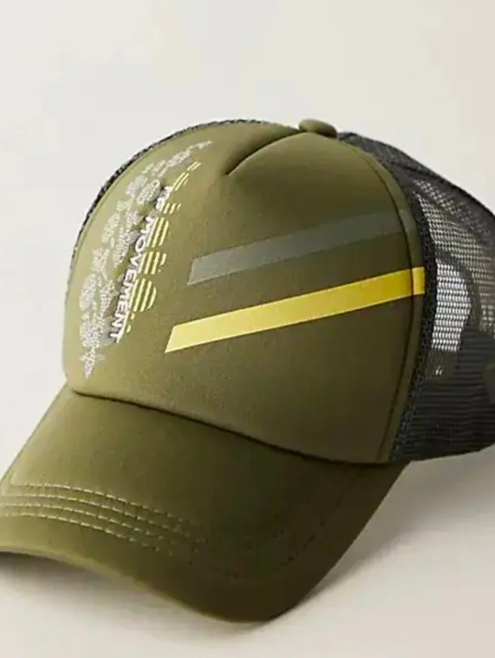 Free People Movement LA Terry Trucker Hat Olive Mesh Snapback Baseball Cap - Picture 1 of 6